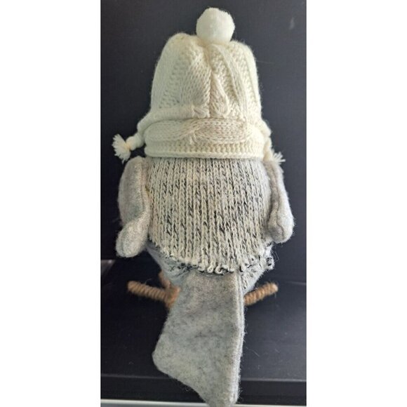 2015 Target Wondershop Fabric Bird Gray Tweed White Scarf & Earflap Hat - Picture 6 of 9